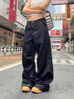 Back To School Joskaa Y2k Denim Low Waist Jeans Women Harajuku Wide Leg Baggy Pants High Street Oversize American Retro Cargo Trousers Grunge