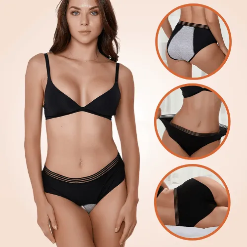 Black Cotton Mesh Line Postpartum Menstrual Panty
