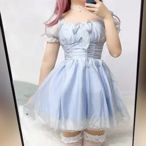 Blueberry Creme Pie           Dress Mermaidcore Kawaii Academia Y2K Cottagecore Coquette Fairycore Dollette Princesscore