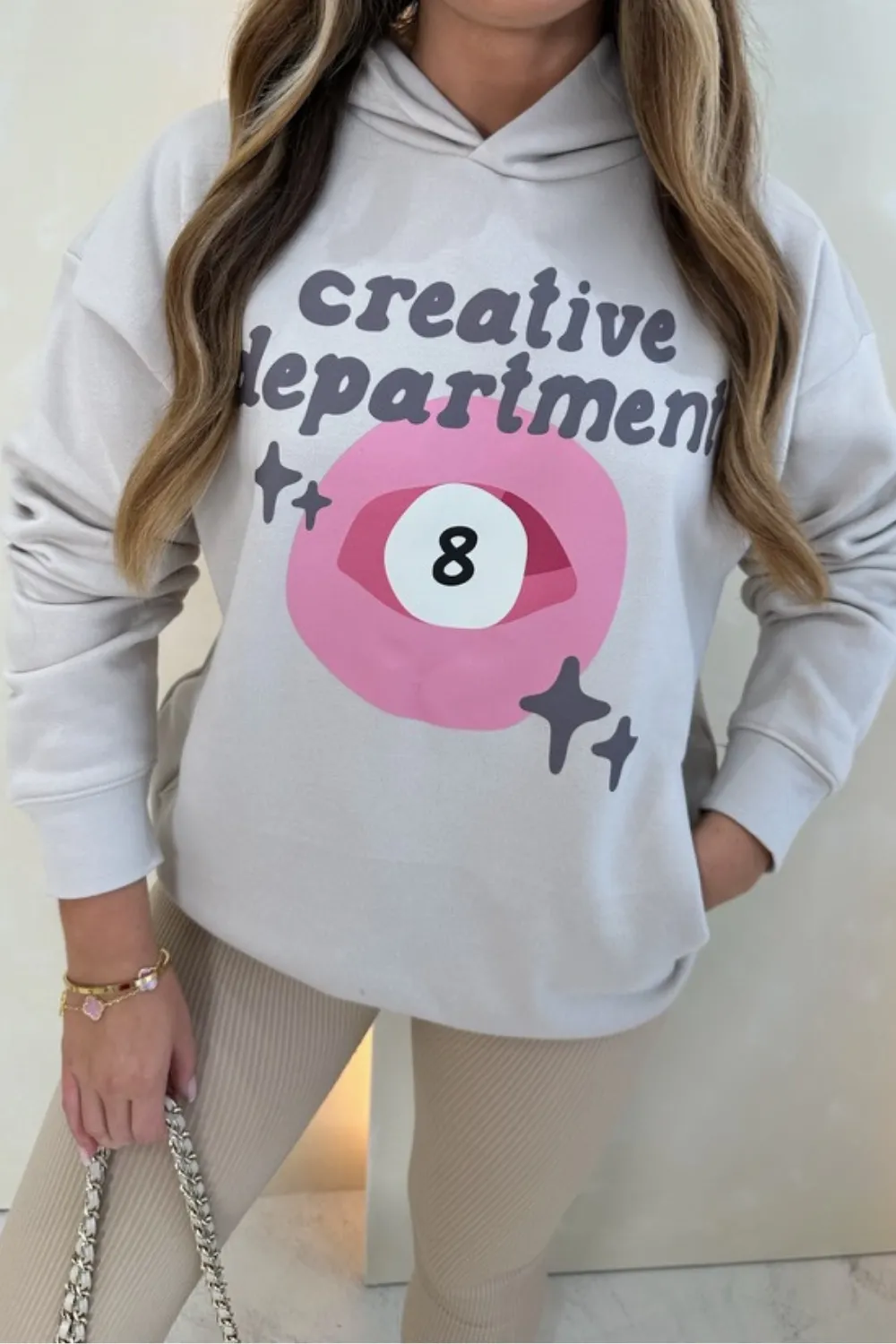 Creative department bone printed premium relaxed hoodie