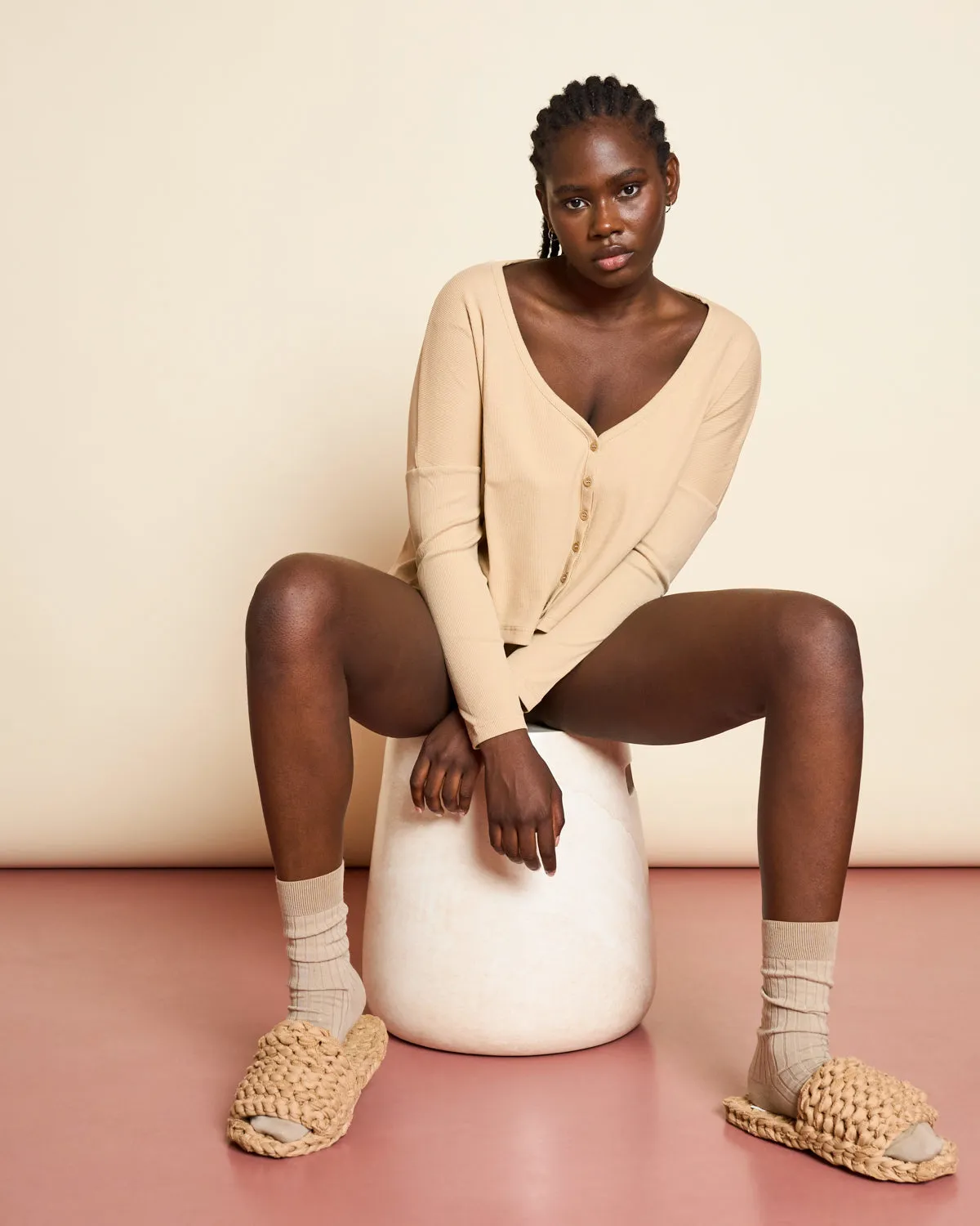 CROPPED CARDIGAN KATLA STONE