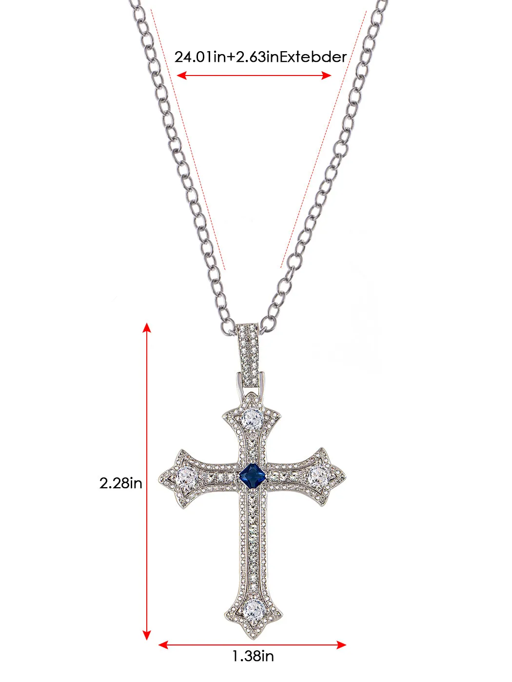 Cross Pendant Necklace Gun Chopper Black Holy Cross