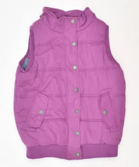 FAT FACE Girls Padded Gilet 10-11 Years Purple Polyester