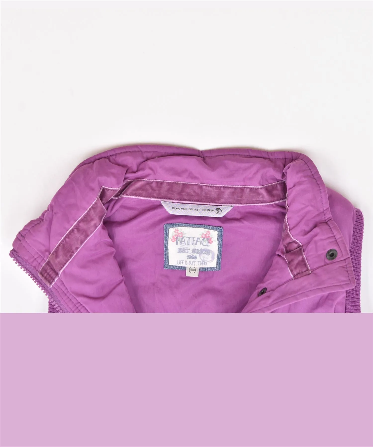 FAT FACE Girls Padded Gilet 10-11 Years Purple Polyester