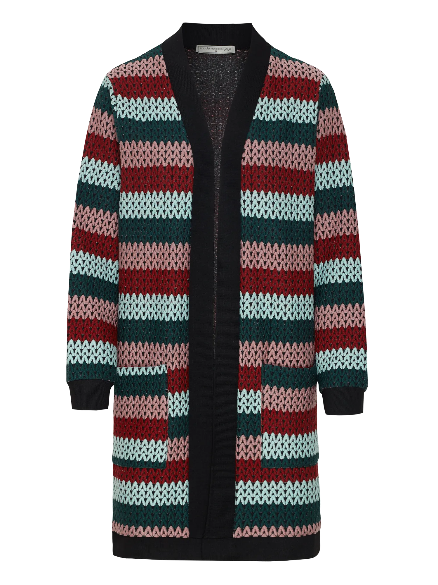 Lang vest met zakken | Mademoiselle YéYé happy place cardigan stripes multicolour