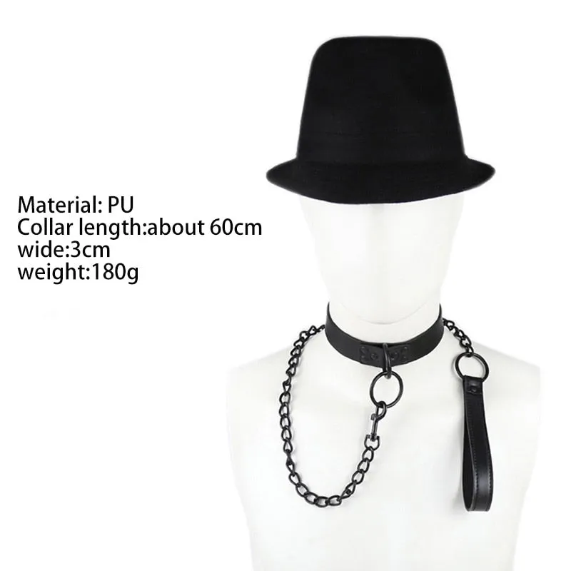Sexy Genuine Leather Sex Necklace