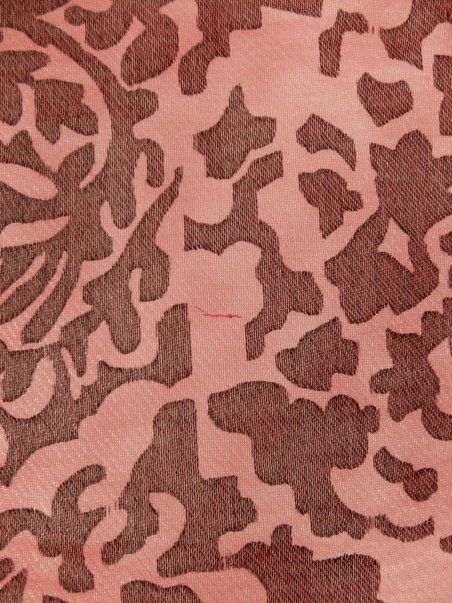 Vintage 90s Y2K Soft Grunge Maroon Burgundy Floral Patterned Metallic Square Bandana Neck Tie Scarf
